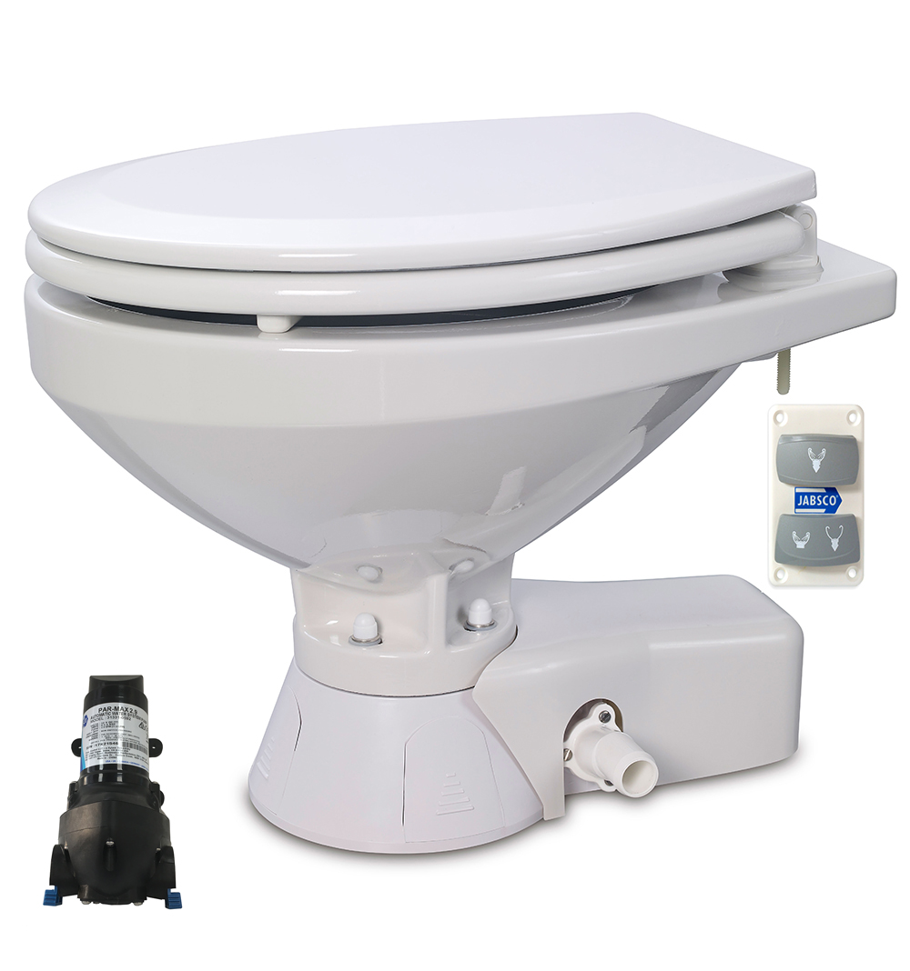 Jabsco 37245 Series Quiet Flush Electric Toilet - Regular Bowl